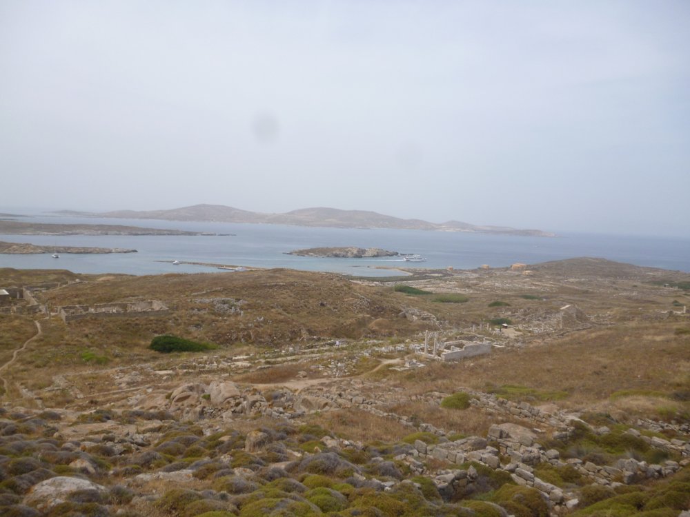 View from halfway up the hill on Delos